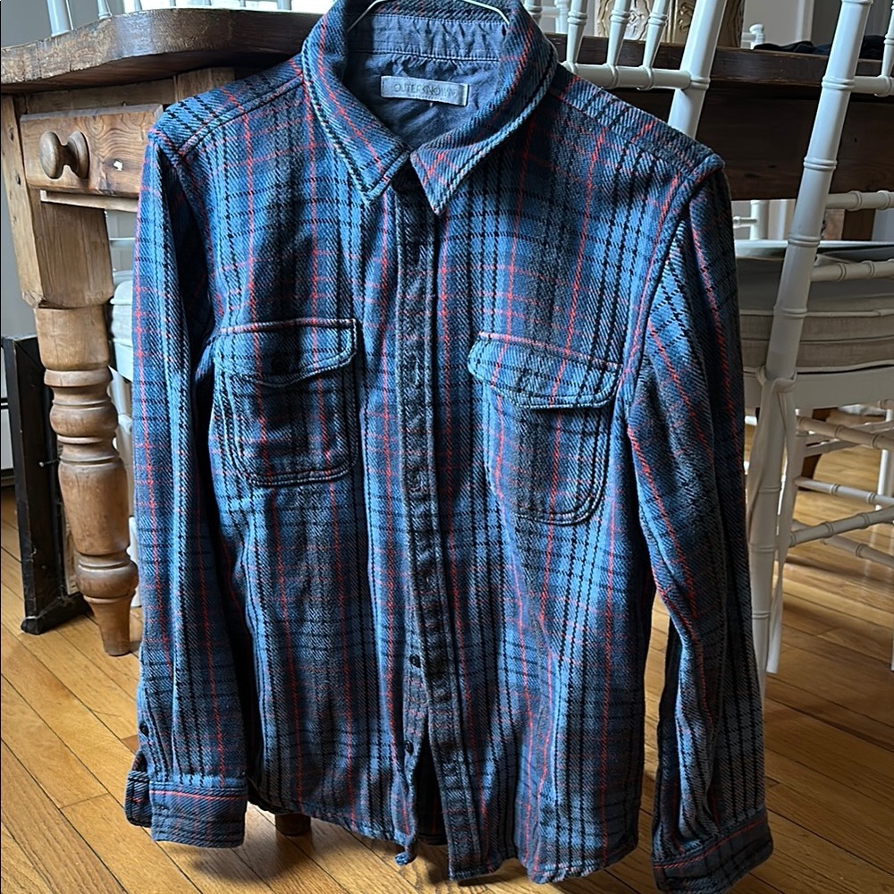 Outerknown Blue and Red Casual Button Down Shirt